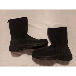 Lands End Winter Zip Up Suede Fabric Boots 10 1/2 D Women’s Navy Blue